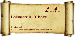 Lakomcsik Albert névjegykártya